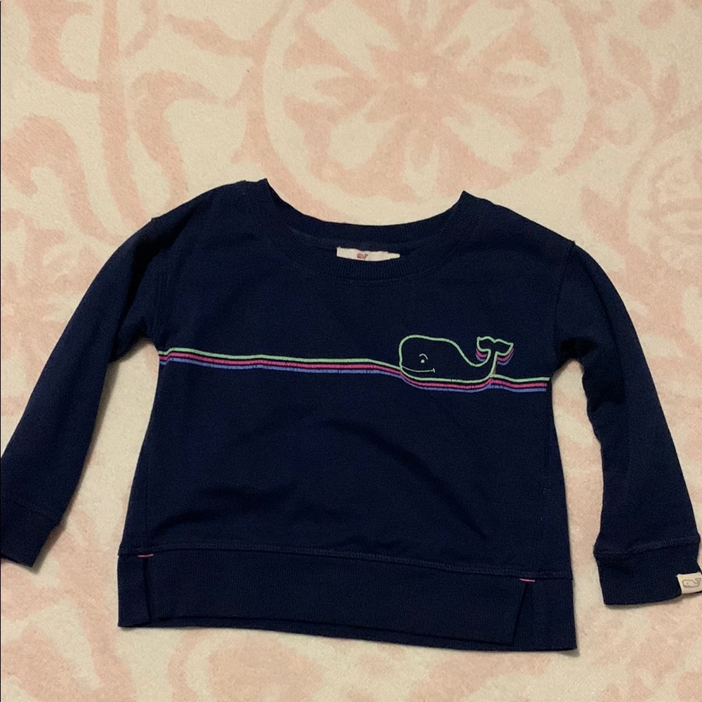 Navy Blue Whale Graphic Kids Shirt